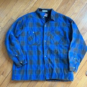 Arrow Blue and Black Plaid Men's Shirt Jacket